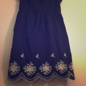 Navy Spaghetti Strap Dress
